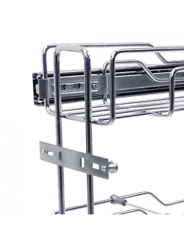 Porta Tempero Lata Garrafa Triplo Deslizante Inox 125x530x450mm
